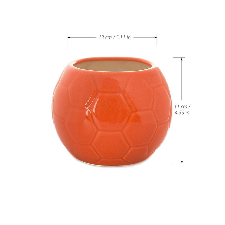 Football Ceramic Pot (Orange)
